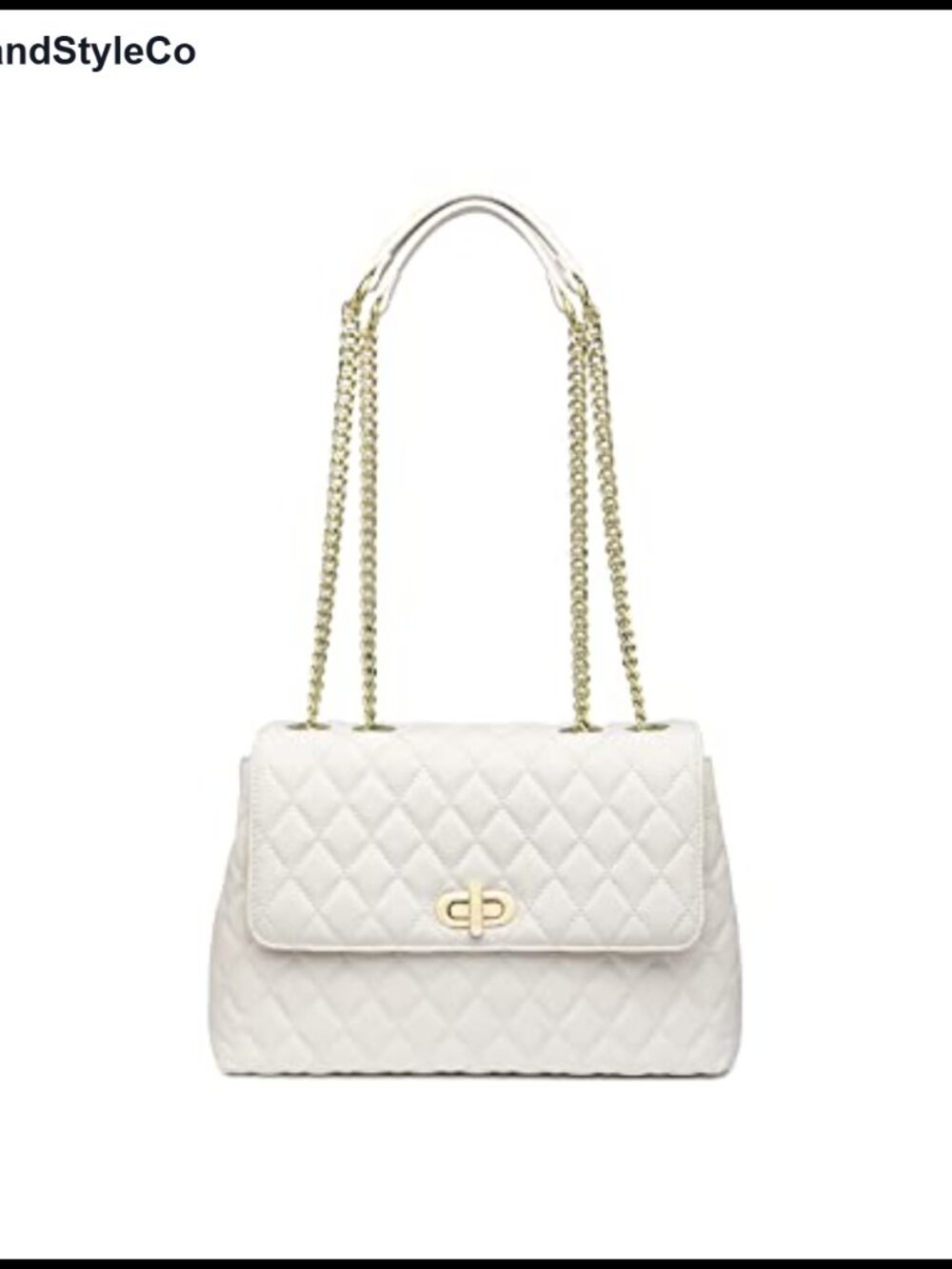 Quilted Vegan Leather Crossbody Bag Women Flap Shoulder Purse with Chain Strap
